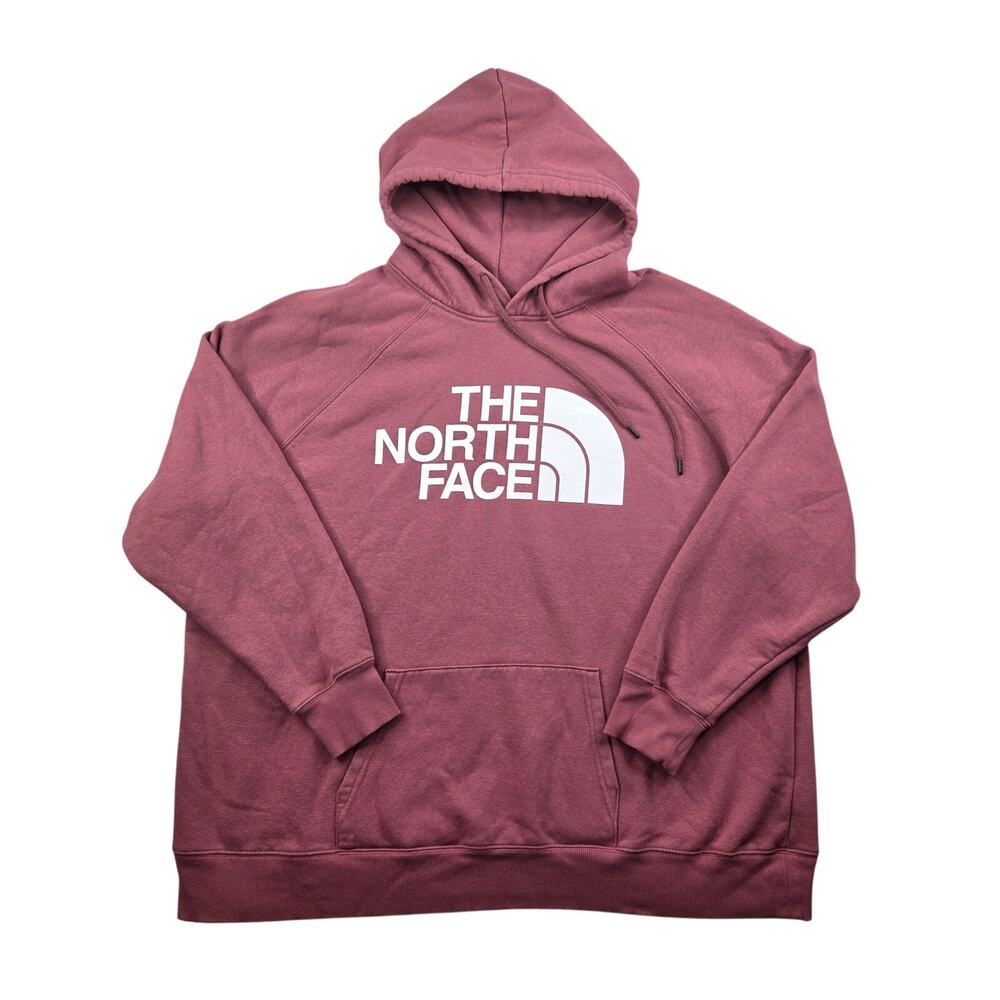 The North Face Hoodie Sweatshirt Women's 3X Pink Half Dome Hooded Pullover Logo